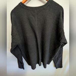 Free People Womenss Black Crewneck Sweater